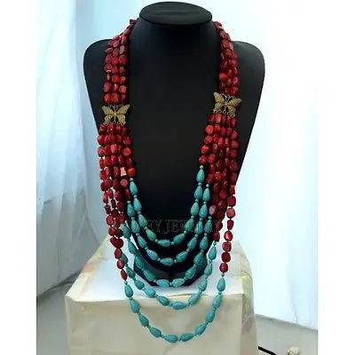 

1012 BEADED JEWELRY WITH RED CORAL,BEADWORK NECKLACE,BIB NECKLACE