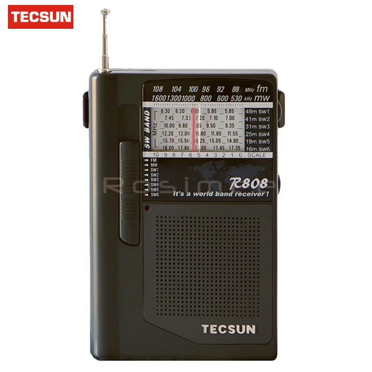 Портативный TECSUN R-808 радио Высокочувствительный приемник FM/MW/SW радио многополосный приемник мира Y4141A цифровой приемник