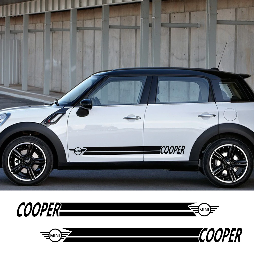 

For MINI Cooper S One JCW R50 R53 R55 R56 R57 R58 R60 F55 F56 F57 F60 Side Skirt Strip Body Decals Stickers Car Accessories