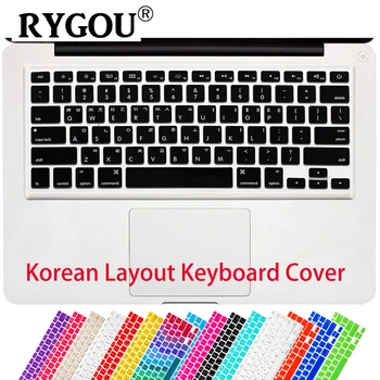 

RYGOU Korean Letters Keyboard Cover For Macbook Air 13 Pro 13 15 17 Keypad Protective Film for iMac Magic Keyboard US Layout