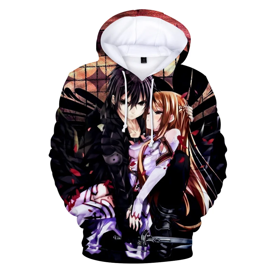 Günstige Hot Anime Schwert Kunst Online 3D Drucken Hoodies Junge Mädchen Langarm Freizeit Mit Kapuze Sweatshirt Yong Menschen Fashion Hoodies