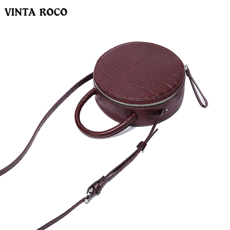 

2020 Fashion Designer Luxury Alligator Crocodile Pattern Pu Leather Round Messenger Top Handle Handbag Crossbody Shoulder Bag