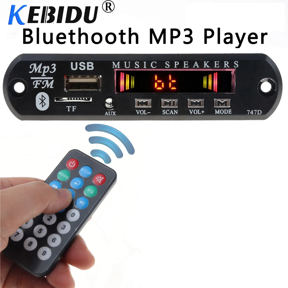 Kebidu 5 в 12 В цветной экран Bluetooth MP3 WMA декодер доска беспроводной MP3-плеер автомобильные аксессуары аудио с TF fm-радио модуль