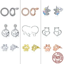 Трендовые 925 пробы серебряные серьги-гвоздики "Путешествие самолет" Для Женщин, Модные Ювелирные изделия из стерлингового серебра