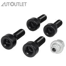 AUTOUTLET Wheel Lock Set Black Lug Bolts For Bmw E46 E87 E90 E60 M12 x 1