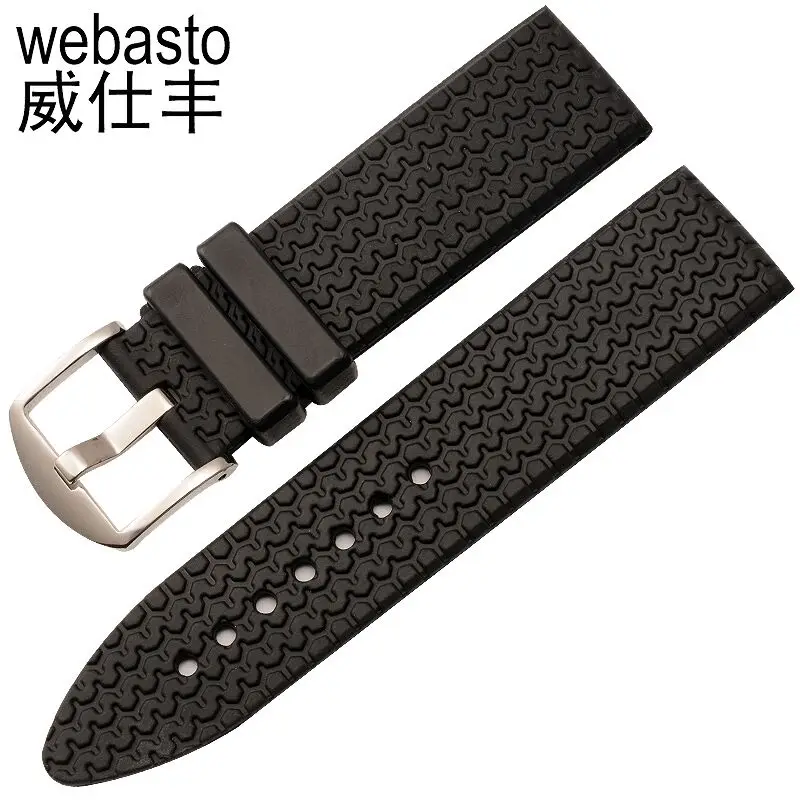 

Webasto Men Watch Band For Chopard HAPPY DIAMONDS Rubber Straps Width 23mm Buckle Watch Strap Watchbands Free Shipping