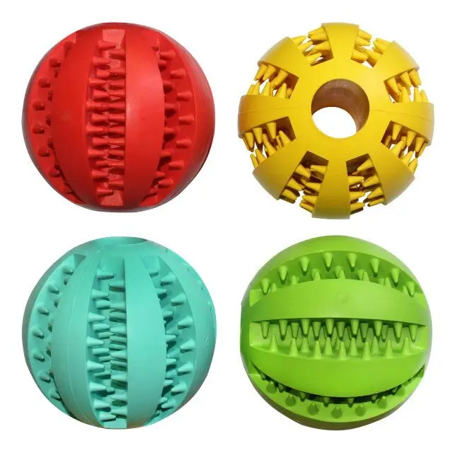 Pet Dog Treat Slow Feed Ball, Interactive IQ Non Toxic Rubber Dental