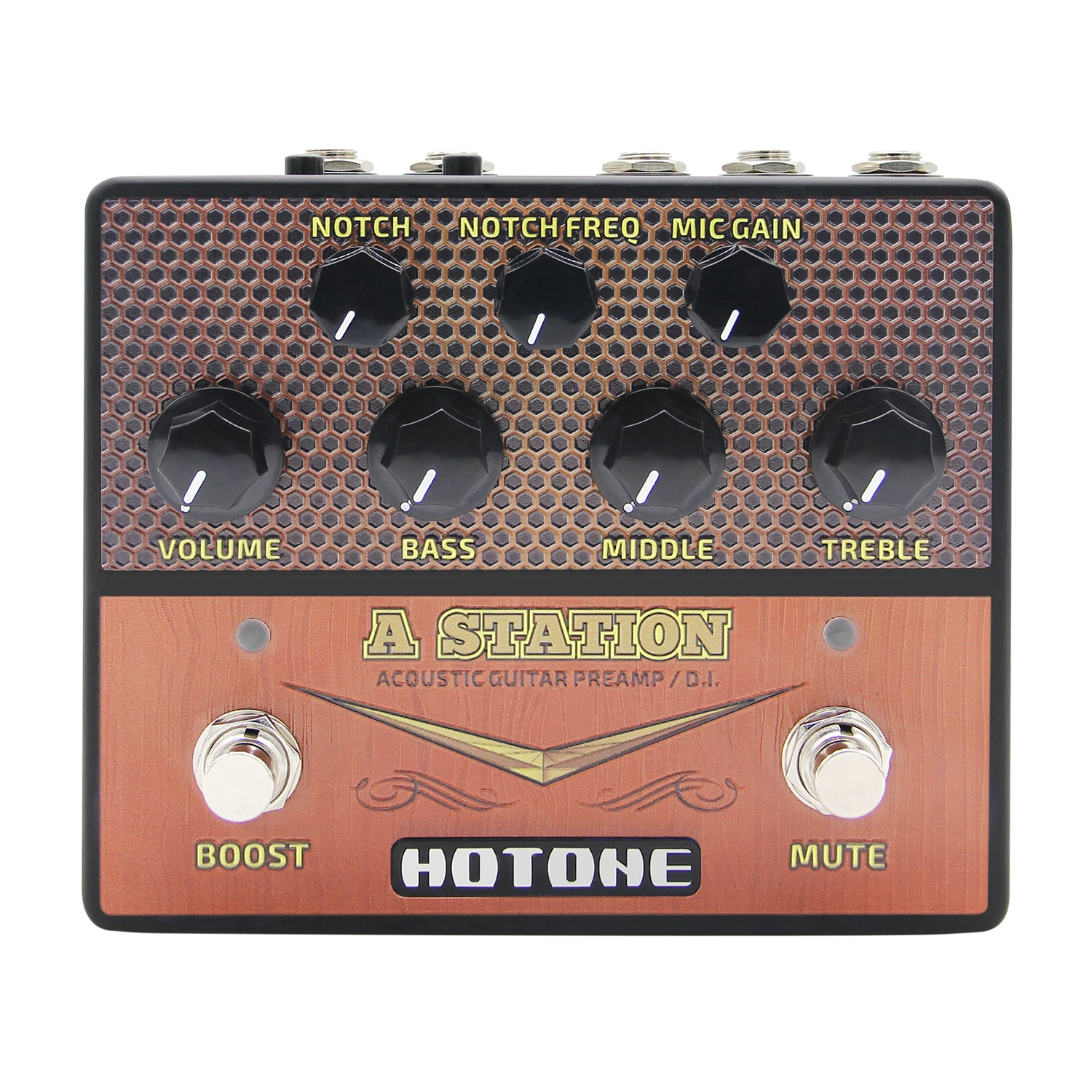 Hotone акустической станции Преамп с di и микрофон предусилитель для электрическая гитара эффект педали