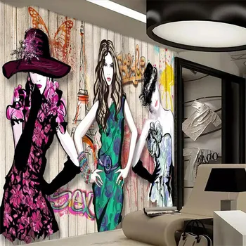 3D wallpaper hand-painted beauty clothing store tooling background wall professional production mural wall covering romantic mediterranean style background wall professional production mural wholesale wallpaper mural poster photo wall