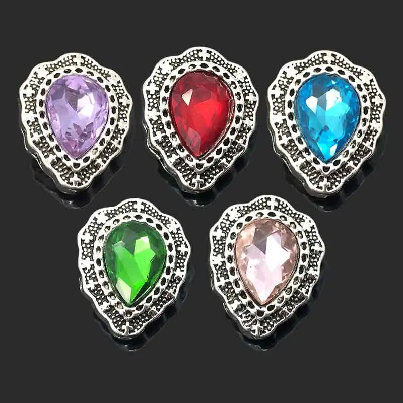 

Wholesale metal Rhinestone Snap Buttons w237 flower Diy Jewelry fit 18mm Snap button Necklaces/Bracelets for women