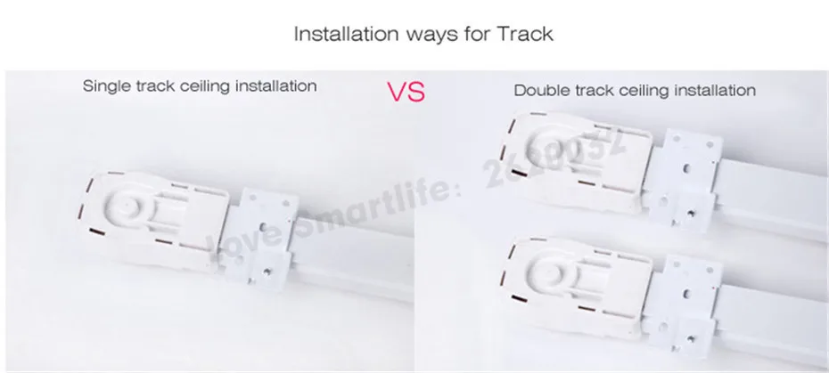 1M Xiaomi Super Silent Electric Curtain Track for Mijia Aqara Motor,Automatic Curtain Rail System,Ceiling Instal,Double Open-4