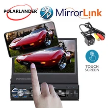 7 ”Autoradio Specchio Collegamento Bluetooth Dello Schermo di Tocco 12 V 12 lingue 1 Din USB/SD/AUX /EQ/FM/TFT volante/controllo a distanza