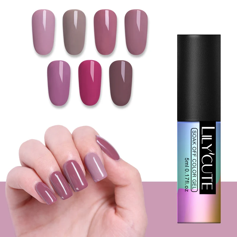 LILYCUTE Гель лак для ногтей отмачиваемый УФ светодиодный долговечный черный белый