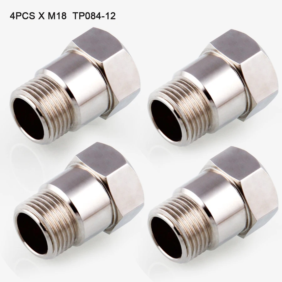 4PCS O2 Stainless Steel Oxygen Sensor Bung Adapter Extension Extender