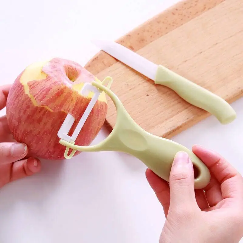 2 шт./компл. Керамика Ножи удобный Кухня ножи нож набор Пластик ручка дома фруктовый пилинг ломтики инструменты для очистки