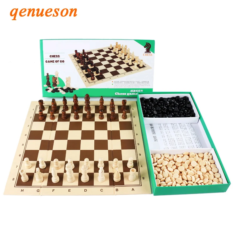 Лидер продаж 2 в 1 складной шахматная доска деревянный чессман шахматы & Go игры на шахматной доске Go игры высококлассные Boxed Set путешествия