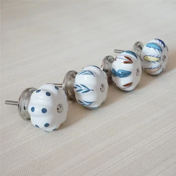 

Unique Ceramic Knobs Dresser Pulls Drawer Knob Colorful Kitchen Cabinet Pulls Cupboard Knobs Blue Furniture Door Handle Knob
