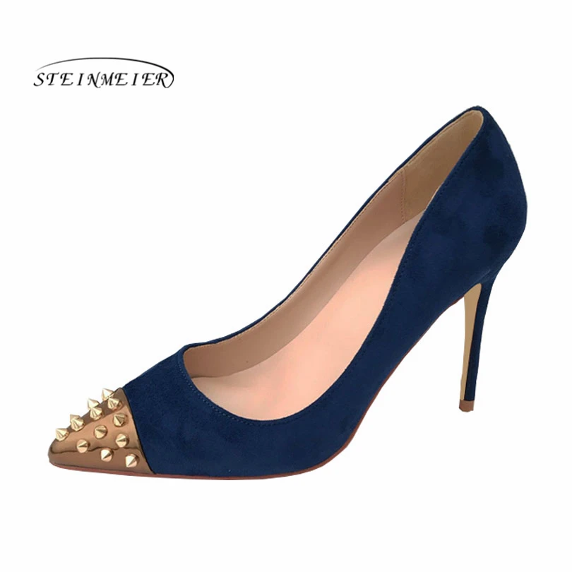 

2019 women pumps high heels Wedding Party Shoes High Heel Sexy Spring Women Shoes rivet Pointed Toe Women Pumps