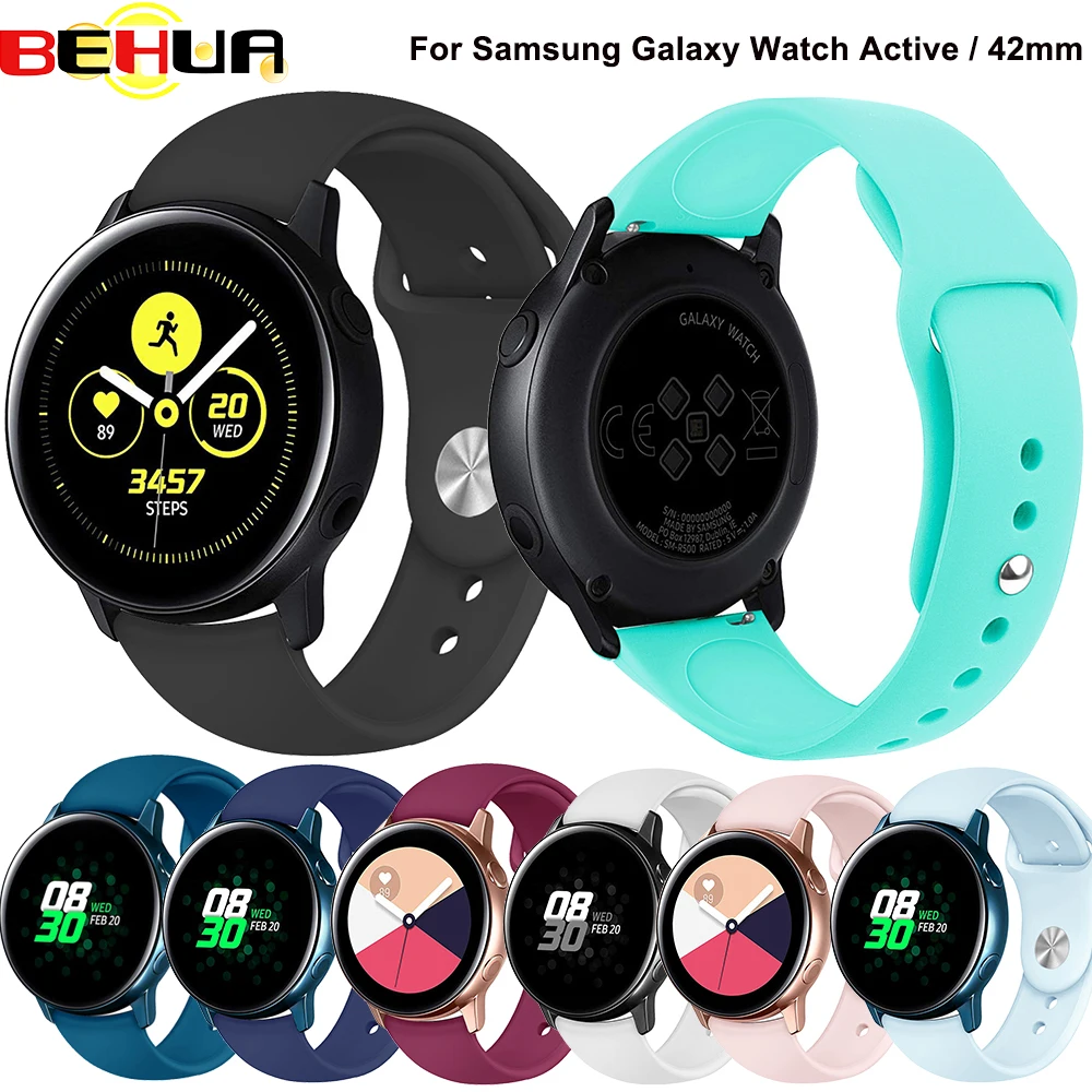 Мягкие силиконовые спортивные часы группа для samsung Galaxy Watch Active Galaxy 42 мм ремешок S2 передач 20 мм смарт-часы ремешок Напульсники