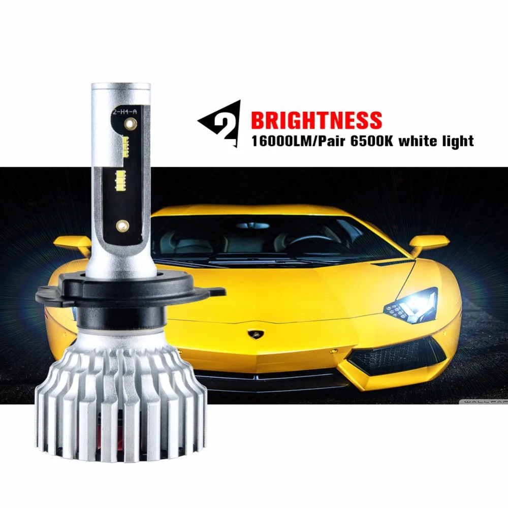 Светодиодная мини лампа для автомобильных фар H4 H7 16000Lm ZES H11/H8 H9 9005/HB3 9006/HB4 9012/Hir2 12 В