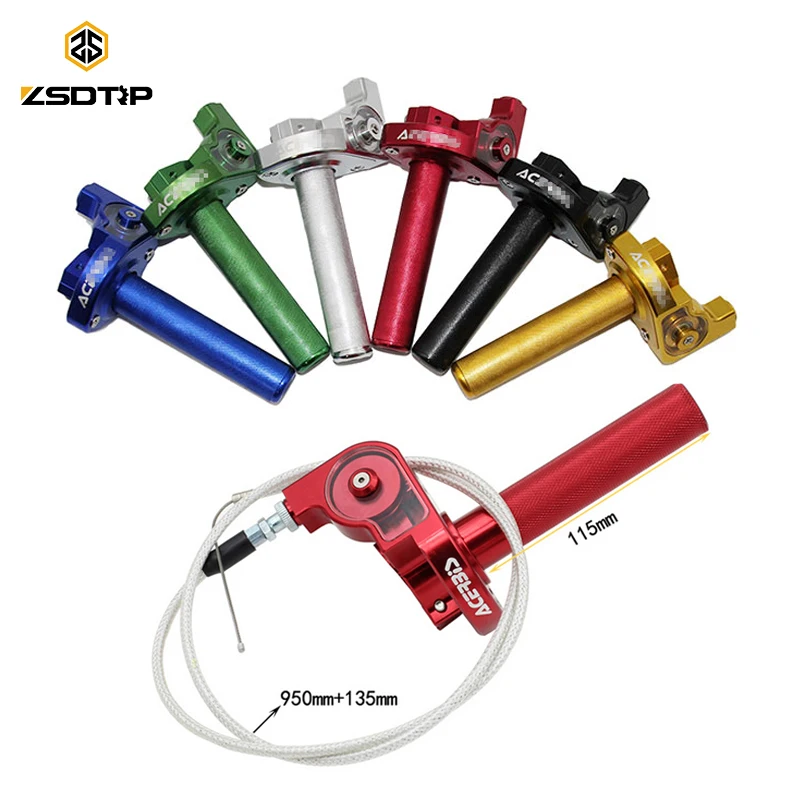 ZSDTRP 7/8'' CNC Aluminum Twist Throttle Handle Grip + Cable Replacement For Dirt Bike Quad ATV Pit 50cc 125cc 150cc 250cc ZSDTRP 7/8'' CNC Aluminum Twist Throttle Handle Grip + Cable Replacement For Dirt Bike Quad ATV Pit 50cc 125cc 150cc 250cc