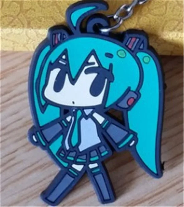 Anime Hatsune Miku PVC Keychain Figures Toys Key Bag Pendants Keyring Cosplay Dolls 10pcslot (6)