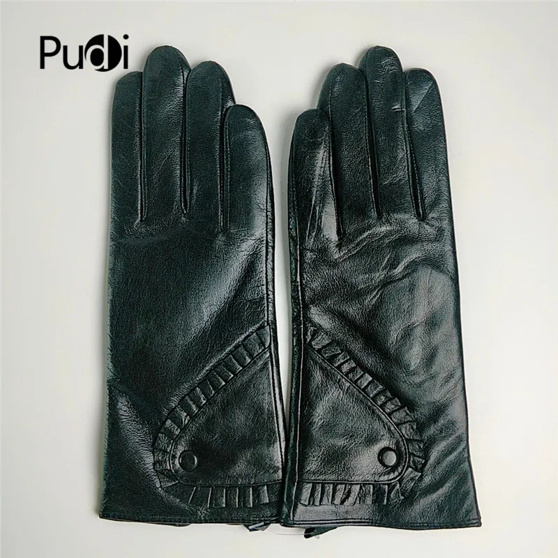 

PUDI new women's gloves genuine leather winter warm fluff woman soft female high-quality mittens
