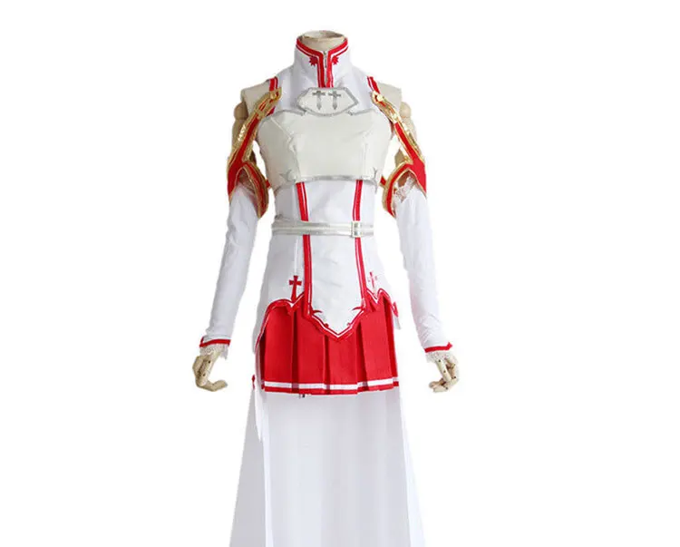 DM COS Anime Sword Art Online Asuna Yuuki Dress Cosplay Costume Uniform Halloween SAO Asuna Battle Suit Set with Wig Hot sale