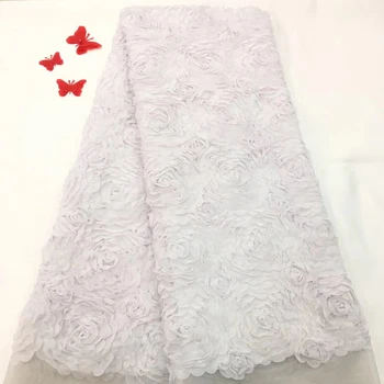 

African 3D Lace Fabric 2018 High Quality Lace Material Embroidery Nigerian Lace Fabric With Beads French Lace Fabric