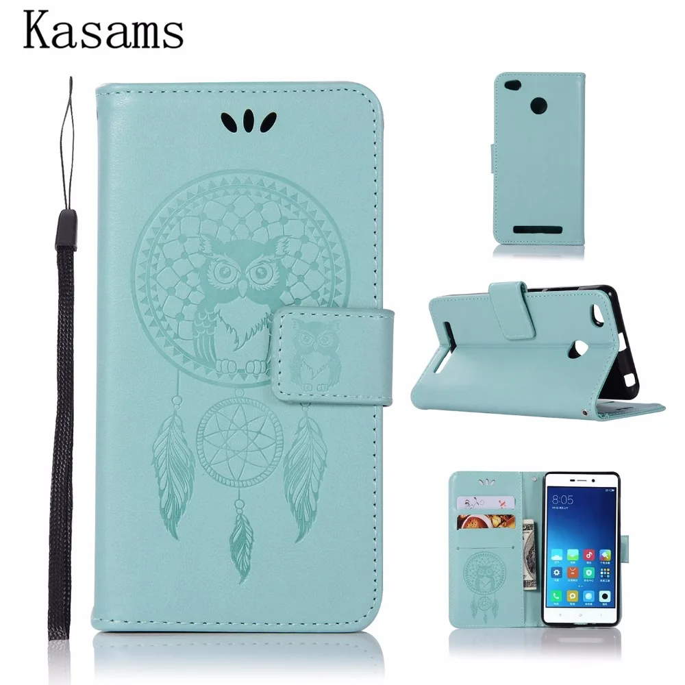 

For Xiaomi Redmi 3S redmi 3 pro redmi 3 S Leather Case Flip Cover Magnetic Wallet Stand Pattern Owl wind chimes Phone Shell Capa