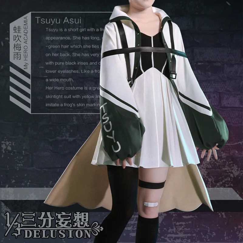 Аниме! Boku no Hero academic Asui Tsuyu милая Готическая униформа карнавальный костюм Модный