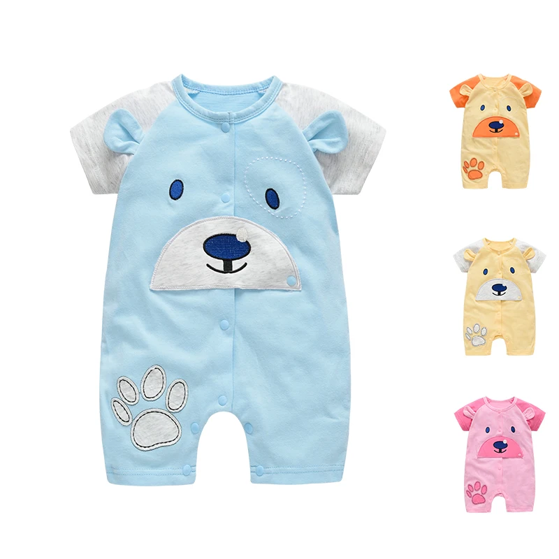 Cotton Baby Rompers Round Neck Baby Clothing Boy Romper Suit 1 to 24