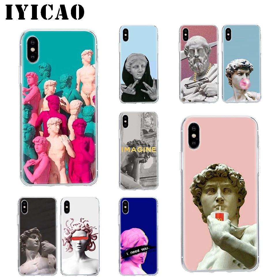 

IYICAO Alternative statue art Hard Case Cover Shell for iPhone 4 4s 5 5s Se 6 7 7plus 8 8Plus X XS MAX XR 6s Plus 11 pro max
