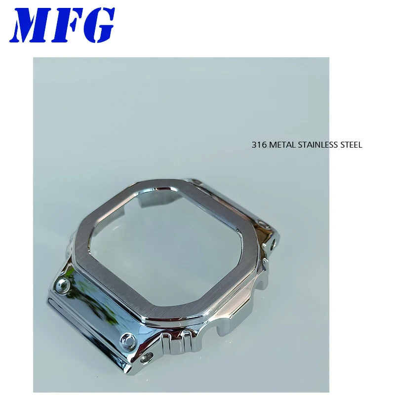 Металлический чехол для часов с рамкой GWM5610 DW5600 GW5000 модификация нержавеющая сталь серебро золото черный для мужчин/женщин