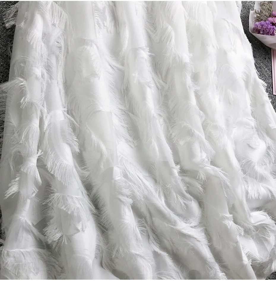 TIGENA модная шифоновая юбка с перьями для женщин летняя Корейская миди-юбка с высокой талией Женская Красивая до колена Милая юбка