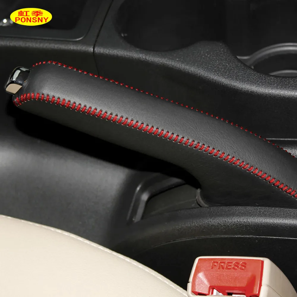 PONSNY Автомобильная Шестерня/ручной тормоз/рулевое колесо из натуральной кожи чехол для Nissan Qashqai 2010- X-TRAIL Rouge ручная прошивка