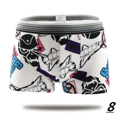 2023 Fashion Silk Underwear Men Lovely Cartoon Print Man Boxers Homme Comfortable Underpants Soft Breathable Male Panties 30pcs