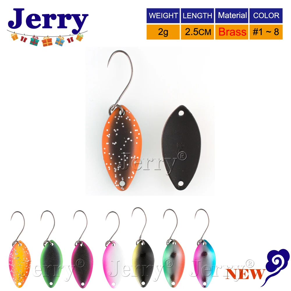 Buy Jerry 2g peach trout spoons micro brass fishing