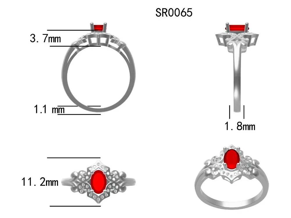 Loverjewelry дизайн подлинное кольцо с натуральным изумрудом С бриллиантом Твердое 18 к белое золото овальное 4x6 мм драгоценный камень женское кольцо ювелирные изделия