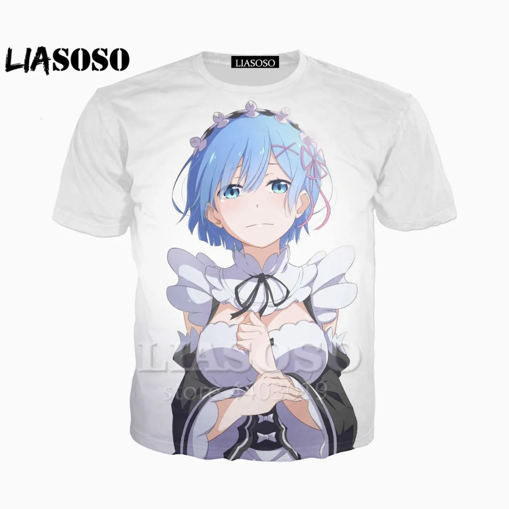 LIASOSO Kawaii футболки с принтом из аниме Свитер пуловер футболка для мужчин и женщин 3D
