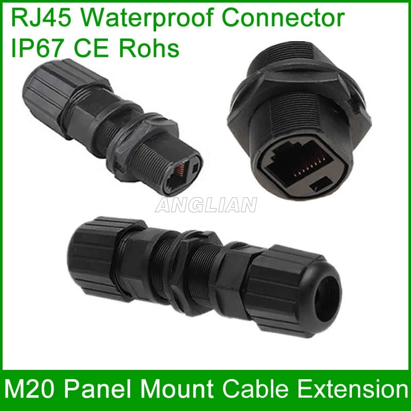 Бесплатная доставка 1 шт. IP67 RJ45 Ethernet водонепроницаемый адаптер разъем Панельное