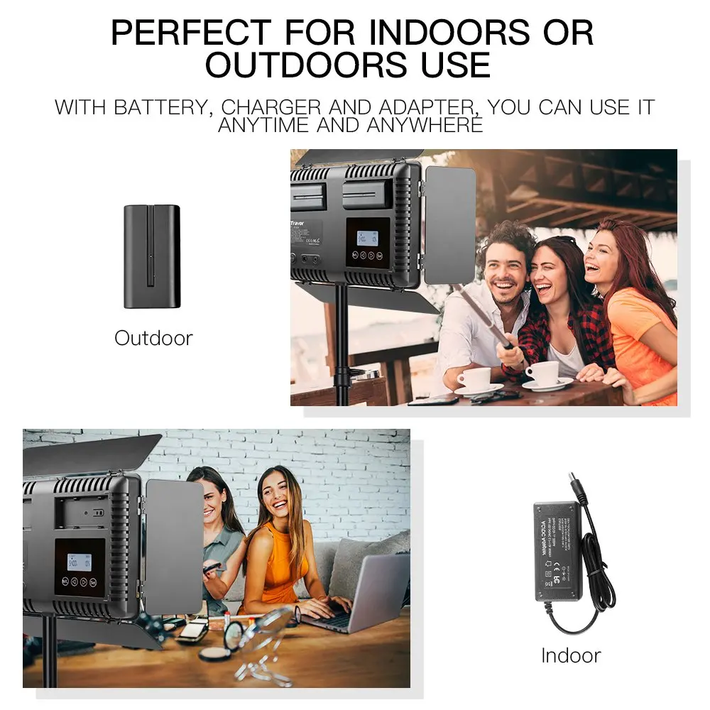 Billige Travor 2set 600 stücke studio kamera foto licht 3200 K 5500 K CRI93 led video licht kit mit 2m stativ und NP F550 batterien youtube