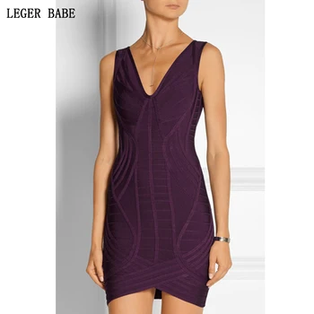 

Elegant Purple Bandage Dress Women Sleeveless Mini Cocktail Vestido 2019 New Bodycon Party Bandage Dresses Women Fashion