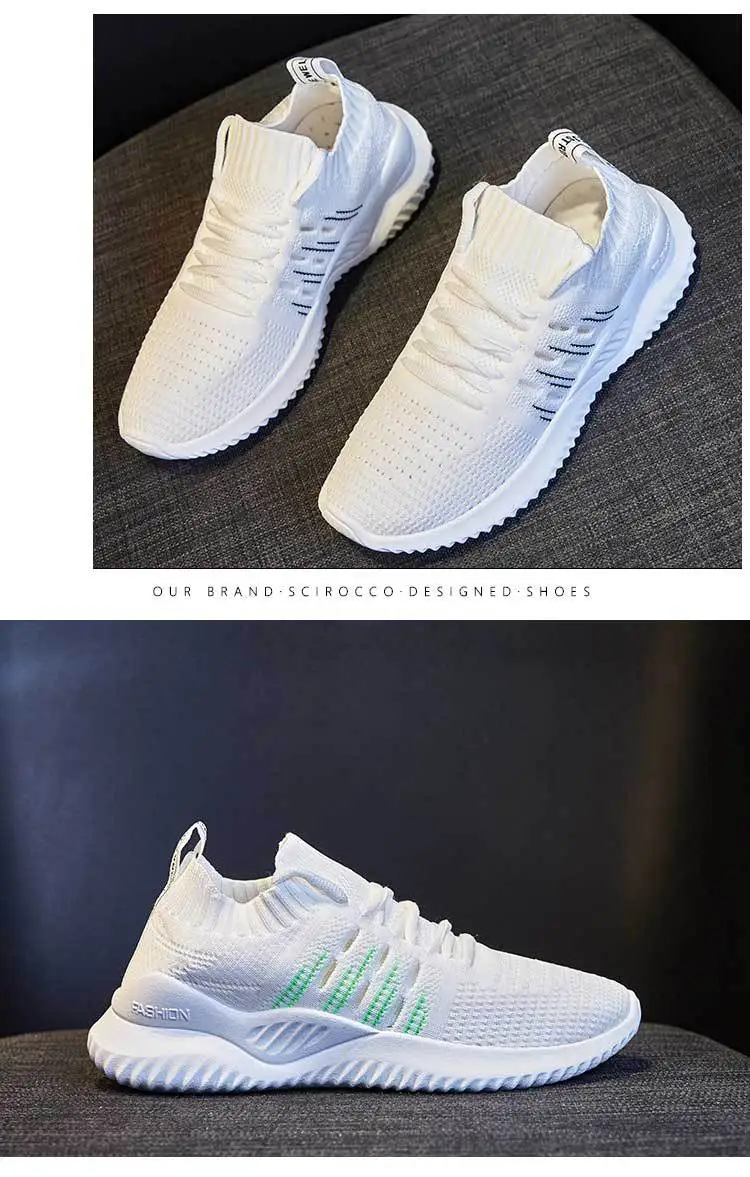 Top Quality Womens White Shoes Casual Mesh Sport Running Shoes Ladies Flats Lace-up Shoes Breathable Sneakers Zapatos De Mujer