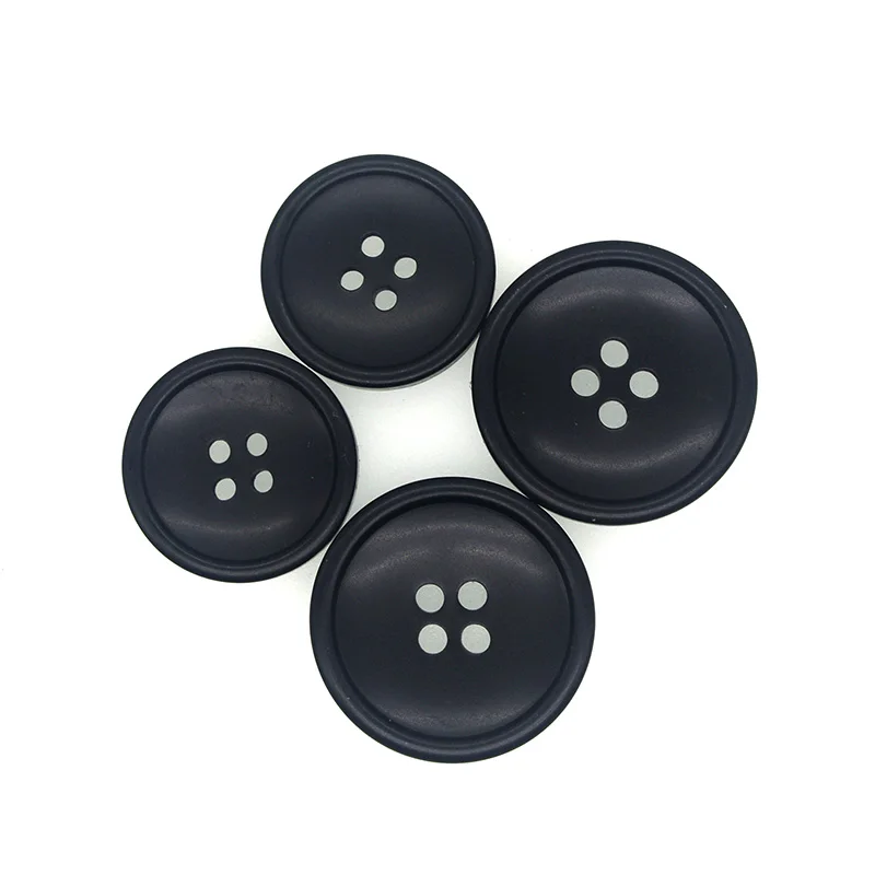 

10PCs Resin Sewing Buttons Scrapbooking Round Black Color Four Holes 25/30mm Costura Botones Decorate S1021