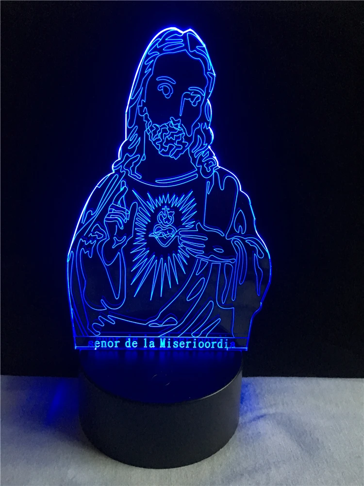 3D LED Table USB Night Light Jesus Christ Jehovah 7 Color Change Desk Lamp Bulbing Gift Optical Illusion Christmas Luces Lampara 3D LED Table USB Night Light Jesus Christ Jehovah 7 Color Change Desk Lamp Bulbing Gift Optical Illusion Christmas Luces Lampara