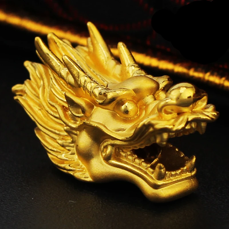 1pcs New 24k Yellow Gold Bracelet 999 Dragon Head 1pcs New 24k Yellow Gold Bracelet