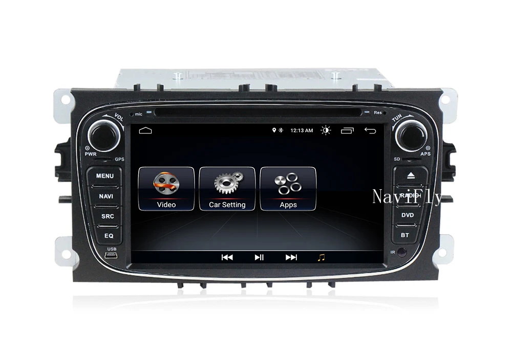 Sale NaviFly Android 8.1 quad Core Car multimedia player for Ford focus/S-MAX/Mondeo/C-MAX/Galaxy car gps navigation navi 2 din 12