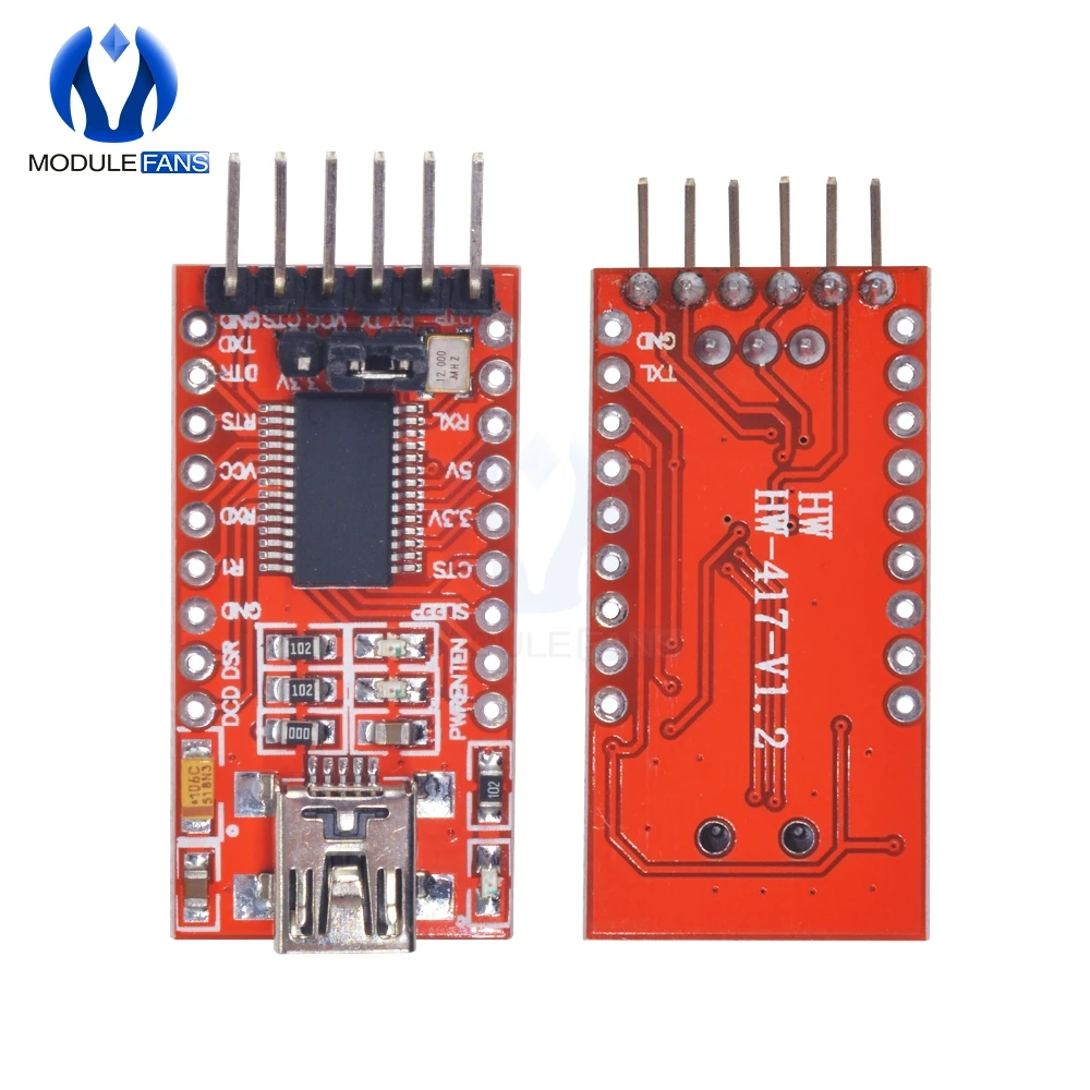 Плата модуля последовательного адаптера FT232RL FT232 с USB на TTL 3 В 5 для мини порта Arduino