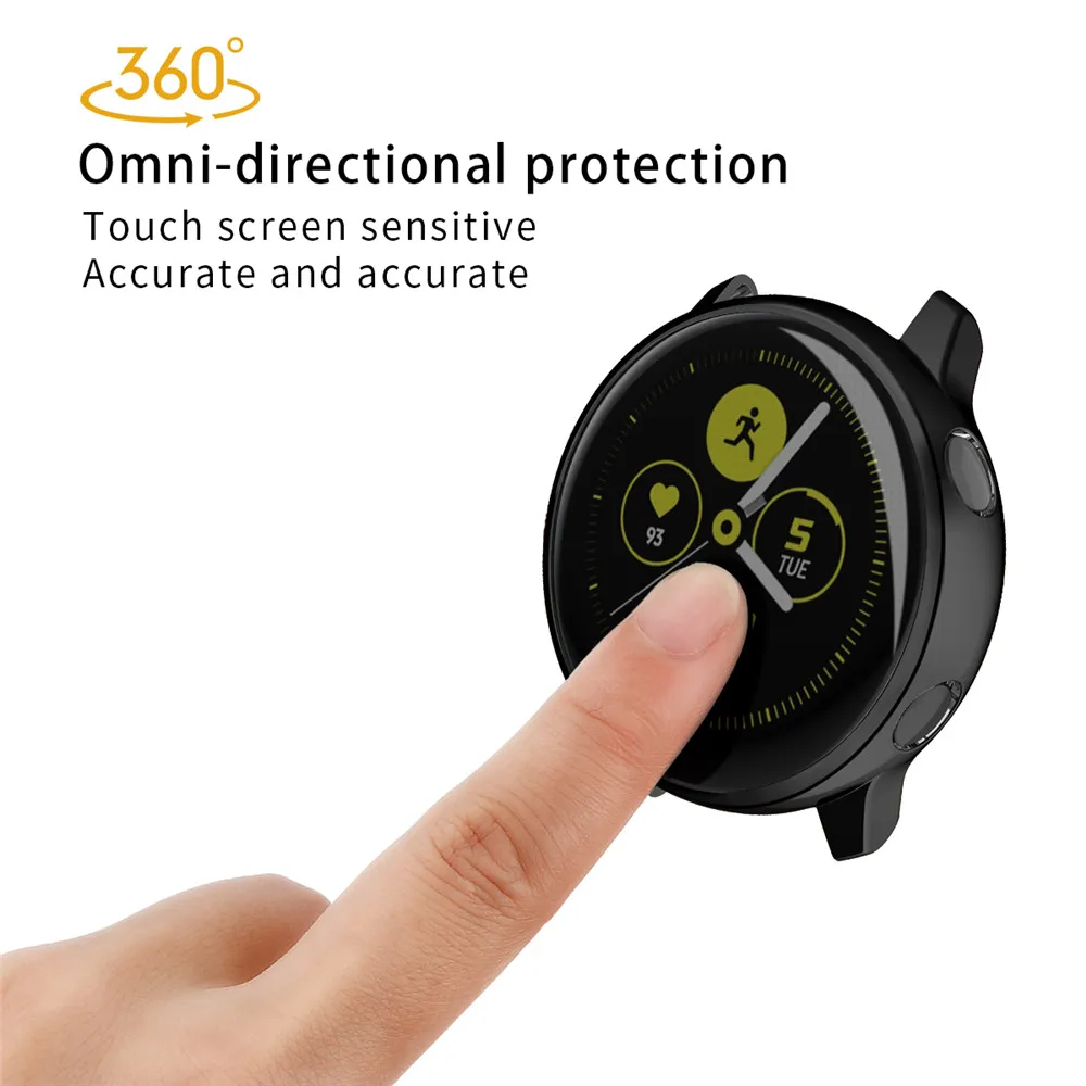 Мягкий защитный чехол для экрана для samsung Galaxy Watch Active SM-R500, тонкий ТПУ, полное покрытие, защитная рамка, бампер, аксессуары